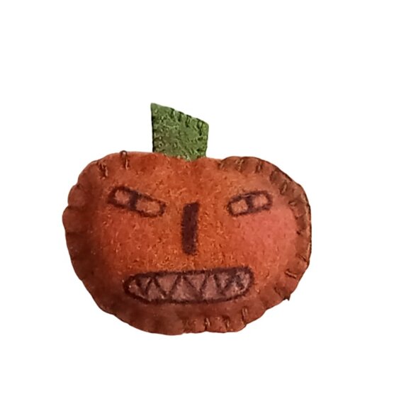 ๐ฏ 10 for $10 / Small Handmade Creepy Felt Pumpkin - Picture 8 of 9
